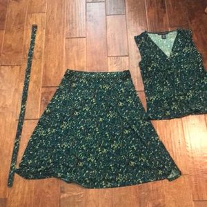 Top with matching skirt & belt